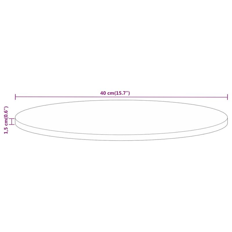 Casa si Gradina/Mobilier/Feronerie si accesorii mobila - Blat de masa rotund, Ø 40x1,5 cm, lemn masiv de mango brut - Infinity.ro