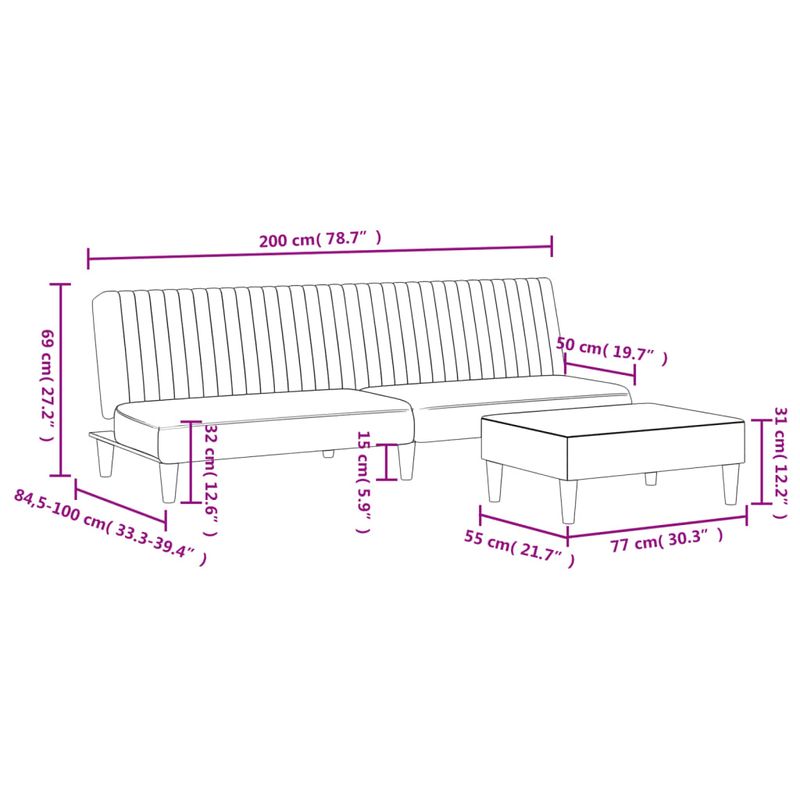 Casa si Gradina - Mobilier - Seturi de mobilier - Seturi living - Set canapea 2 piese, albastru, catifea - Infinity.ro