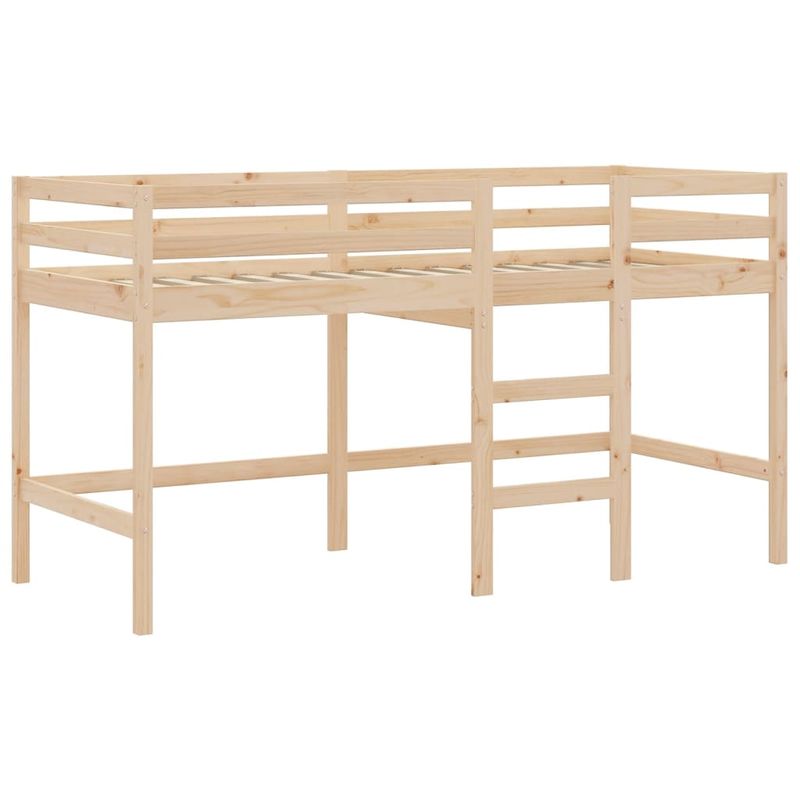 Casa si Gradina - Mobilier - Paturi si accesorii - Paturi - Pat etajat de copii cu perdele, roz, 90x190 cm, lemn masiv pin - Infinity.ro