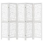 Casa si Gradina - Decoratiuni - Pereti despartitori si paravane - Paravan camera 5 panouri, alb, lemn masiv paulownia - Infinity.ro