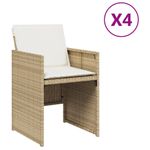 Casa si Gradina - Gradina si terasa - Mobilier exterior - Scaune si sezlonguri gradina - Scaune de gradina cu perne, 4 buc., bej, poliratan - Infinity.ro