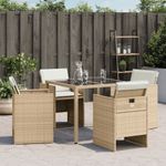 Casa si Gradina - Gradina si terasa - Mobilier exterior - Scaune si sezlonguri gradina - Scaune de gradina cu perne, 4 buc., bej, poliratan - Infinity.ro