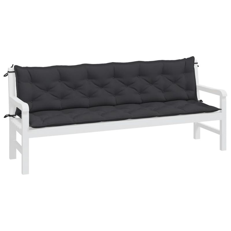 Casa si Gradina - Gradina si terasa - Mobilier exterior - Perne decorative exterior - Perne banca de gradina 2buc. ,negru, 200x50x7cm, tesatura oxford, mărime 200x50x7 cm - Infinity.ro