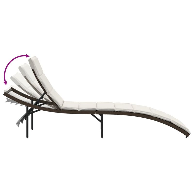 Casa si Gradina - Gradina si terasa - Mobilier exterior - Scaune si sezlonguri gradina - Sezlonguri de plaja cu masa, 2 buc., maro, poliratan - Infinity.ro