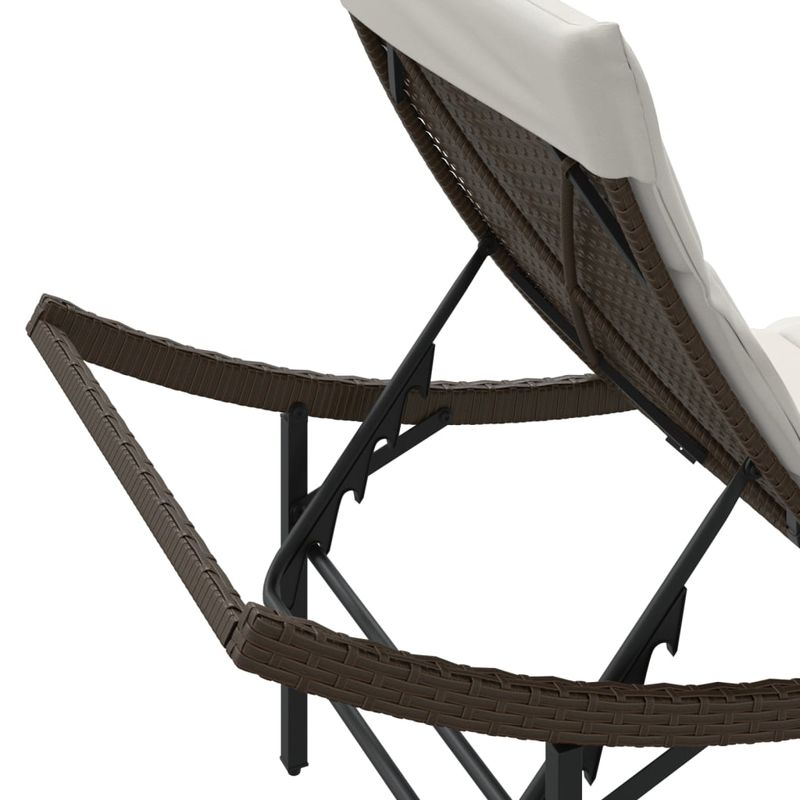 Casa si Gradina - Gradina si terasa - Mobilier exterior - Scaune si sezlonguri gradina - Sezlonguri de plaja cu masa, 2 buc., maro, poliratan - Infinity.ro