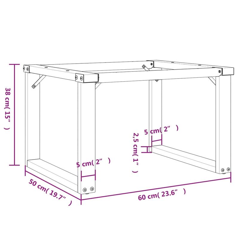 Casa si Gradina - Mobilier - Feronerie si accesorii mobila - Picioare Masuta de cafea O-Frame 60x50x38 cm Fonta - Infinity.ro