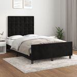 Casa si Gradina - Mobilier - Paturi si accesorii - Paturi - Cadru de pat cu tablie, negru, 120x190 cm, catifea - Infinity.ro
