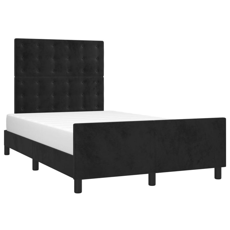 Casa si Gradina - Mobilier - Paturi si accesorii - Paturi - Cadru de pat cu tablie, negru, 120x190 cm, catifea - Infinity.ro