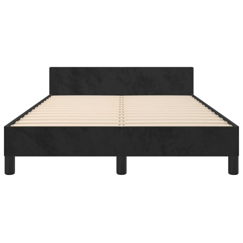 Casa si Gradina - Mobilier - Paturi si accesorii - Paturi - Cadru de pat cu tablie, negru, 120x190 cm, catifea - Infinity.ro