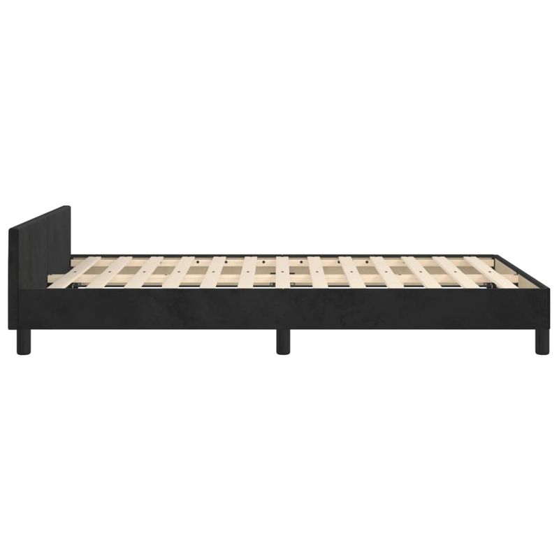 Casa si Gradina - Mobilier - Paturi si accesorii - Paturi - Cadru de pat cu tablie, negru, 120x190 cm, catifea - Infinity.ro