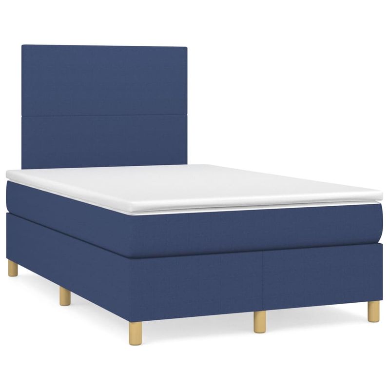 Casa si Gradina - Mobilier - Paturi si accesorii - Paturi - Pat box spring cu saltea, albastru, 120x190 cm, material textil - Infinity.ro