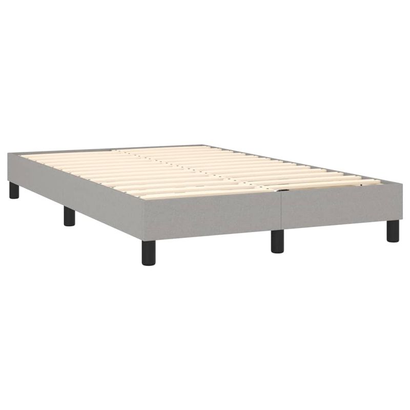 Casa si Gradina - Mobilier - Paturi si accesorii - Paturi - Pat cu arcuri, saltea si LED, gri deschis, 120x190 cm, textil - Infinity.ro