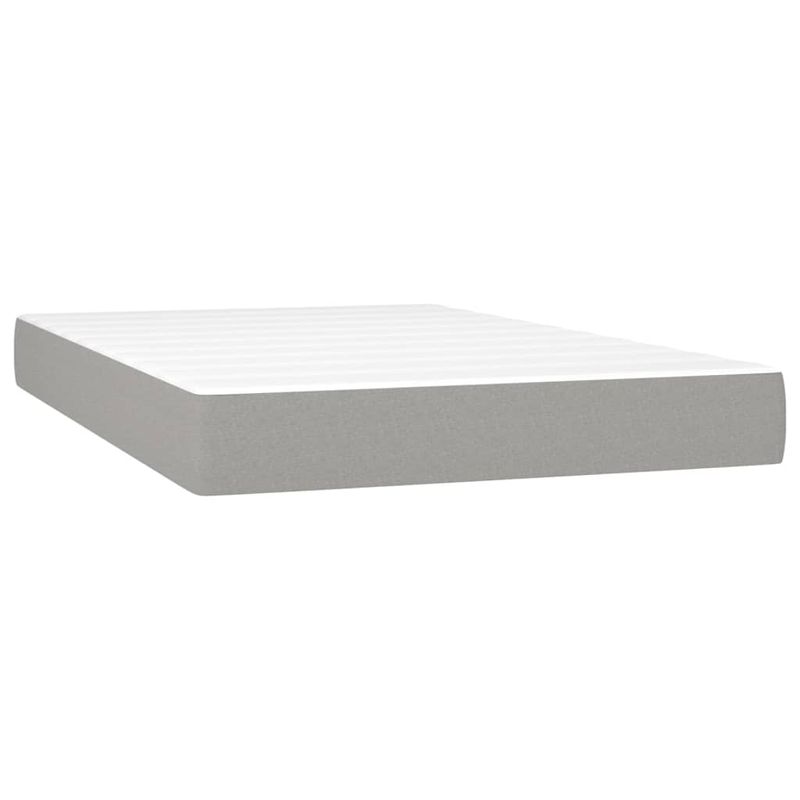 Casa si Gradina - Mobilier - Paturi si accesorii - Paturi - Pat cu arcuri, saltea si LED, gri deschis, 120x190 cm, textil - Infinity.ro