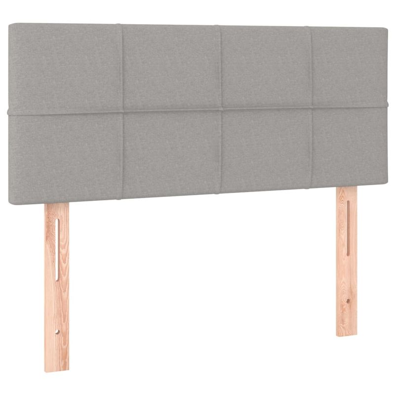 Casa si Gradina - Mobilier - Paturi si accesorii - Paturi - Pat cu arcuri, saltea si LED, gri deschis, 120x190 cm, textil - Infinity.ro