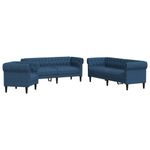 Casa si Gradina - Mobilier - Seturi de mobilier - Seturi living - Set canapele, 3 piese, albastru, material textil - Infinity.ro