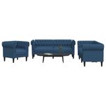 Casa si Gradina - Mobilier - Seturi de mobilier - Seturi living - Set canapele, 3 piese, albastru, material textil - Infinity.ro
