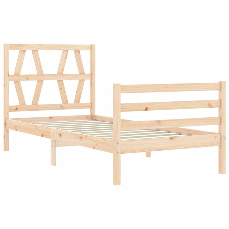 Casa si Gradina - Mobilier - Paturi si accesorii - Paturi - Cadru de pat cu tablie single mic, lemn masiv - Infinity.ro