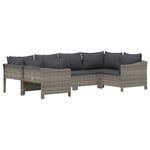 Casa si Gradina - Gradina si terasa - Mobilier exterior - Seturi mobila gradina - Set mobilier de gradina cu perne, 6 piese, gri, poliratan - Infinity.ro