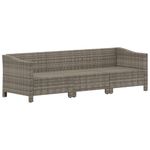 Casa si Gradina - Gradina si terasa - Mobilier exterior - Seturi mobila gradina - Set mobilier de gradina cu perne, 3 piese, gri, poliratan - Infinity.ro