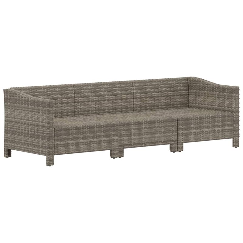 Casa si Gradina - Gradina si terasa - Mobilier exterior - Seturi mobila gradina - Set mobilier de gradina cu perne, 3 piese, gri, poliratan - Infinity.ro