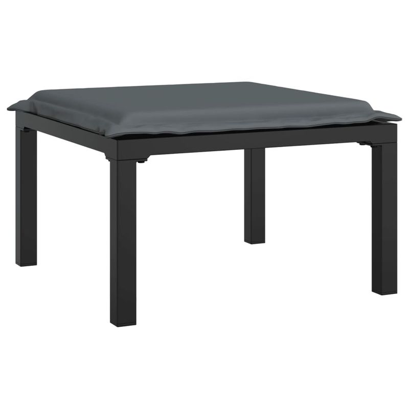 Casa si Gradina - Gradina si terasa - Mobilier exterior - Seturi mobila gradina - Set mobilier de gradina, 4 piese, negru și gri, poliratan, model 2x colț + mijloc + suport pentru picioare - Infinity.ro