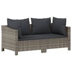Casa si Gradina - Gradina si terasa - Mobilier exterior - Seturi mobila gradina - Set mobilier de gradina cu perne, 3 piese, gri, poliratan - Infinity.ro