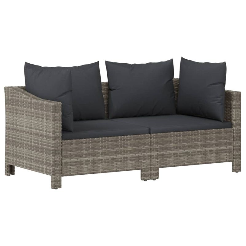 Casa si Gradina - Gradina si terasa - Mobilier exterior - Seturi mobila gradina - Set mobilier de gradina cu perne, 3 piese, gri, poliratan - Infinity.ro