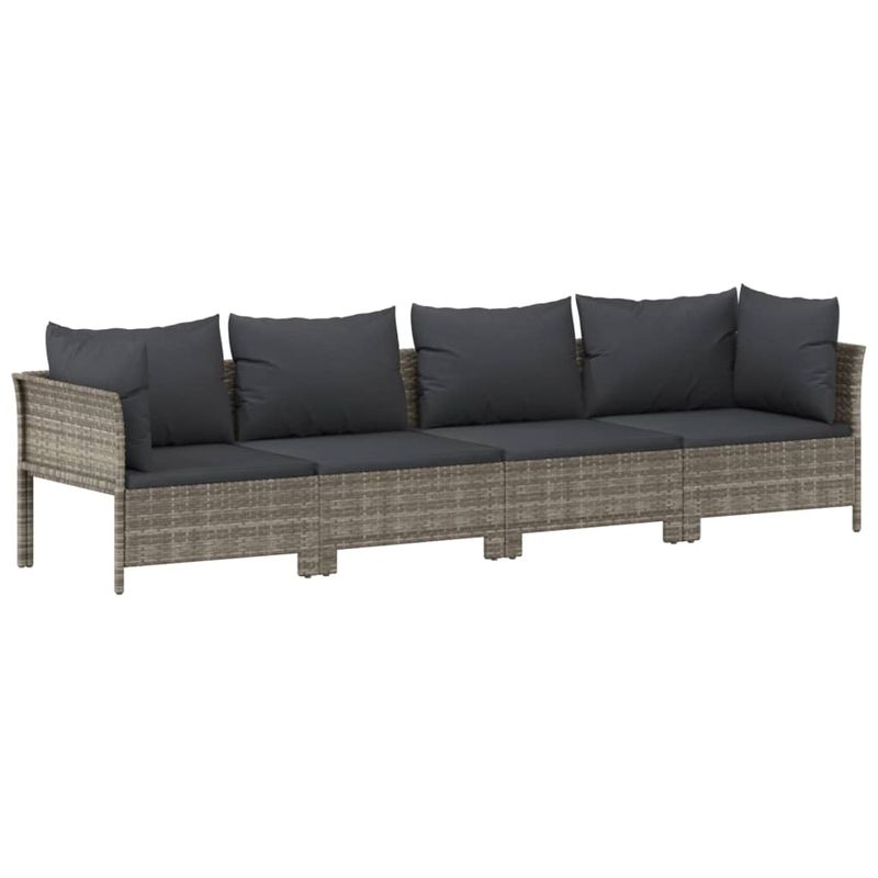 Casa si Gradina - Gradina si terasa - Mobilier exterior - Seturi mobila gradina - Set mobilier de gradina cu perne, 6 piese, gri, poliratan - Infinity.ro