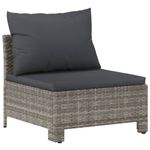 Casa si Gradina - Gradina si terasa - Mobilier exterior - Seturi mobila gradina - Set mobilier de gradina cu perne, 3 piese, gri, poliratan - Infinity.ro