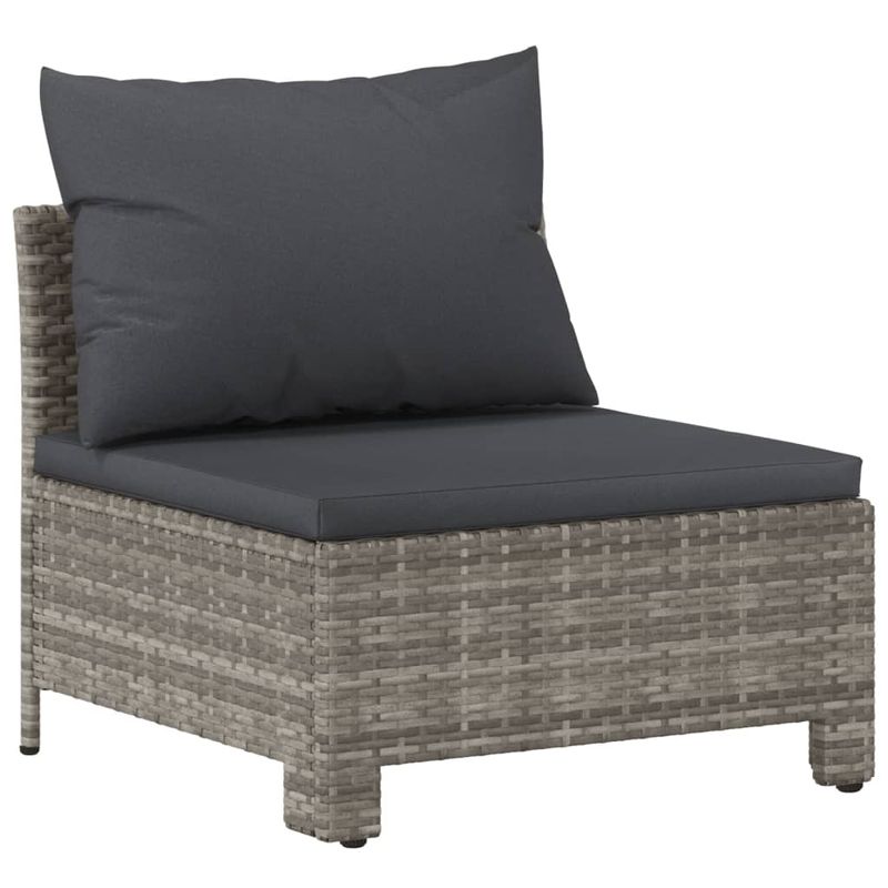 Casa si Gradina - Gradina si terasa - Mobilier exterior - Seturi mobila gradina - Set mobilier de gradina cu perne, 3 piese, gri, poliratan - Infinity.ro