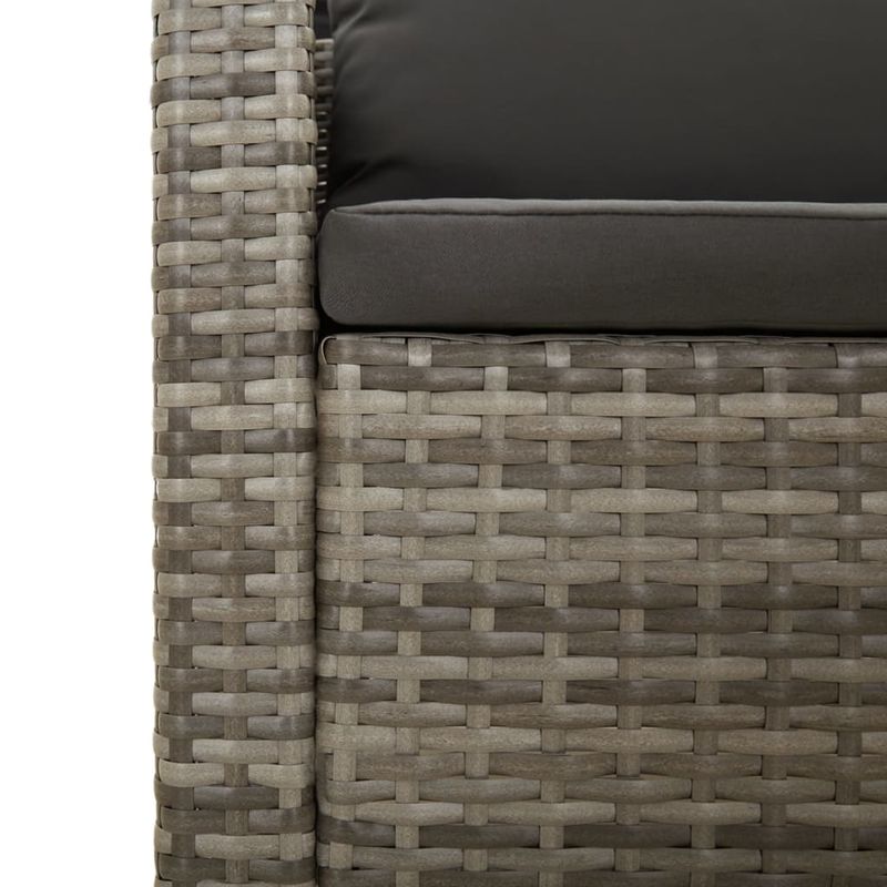 Casa si Gradina - Gradina si terasa - Mobilier exterior - Seturi mobila gradina - Set mobilier de gradina cu perne, 3 piese, gri, poliratan - Infinity.ro