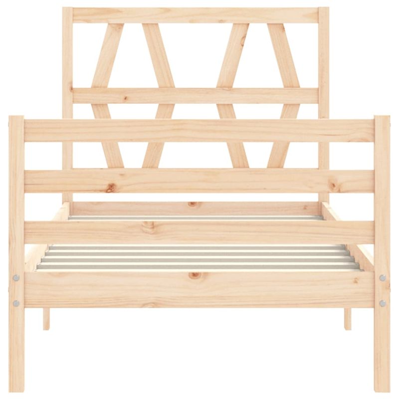 Casa si Gradina - Mobilier - Paturi si accesorii - Paturi - Cadru de pat cu tablie single mic, lemn masiv - Infinity.ro