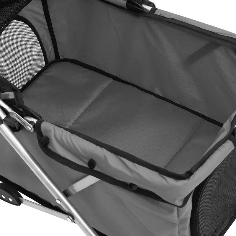 Petshop - Accesorii petshop - Culcusuri si custi - Genti si articole transport - Carucior pliabil pentru caini gri 76x50x100 cm tesatura Oxford - Infinity.ro