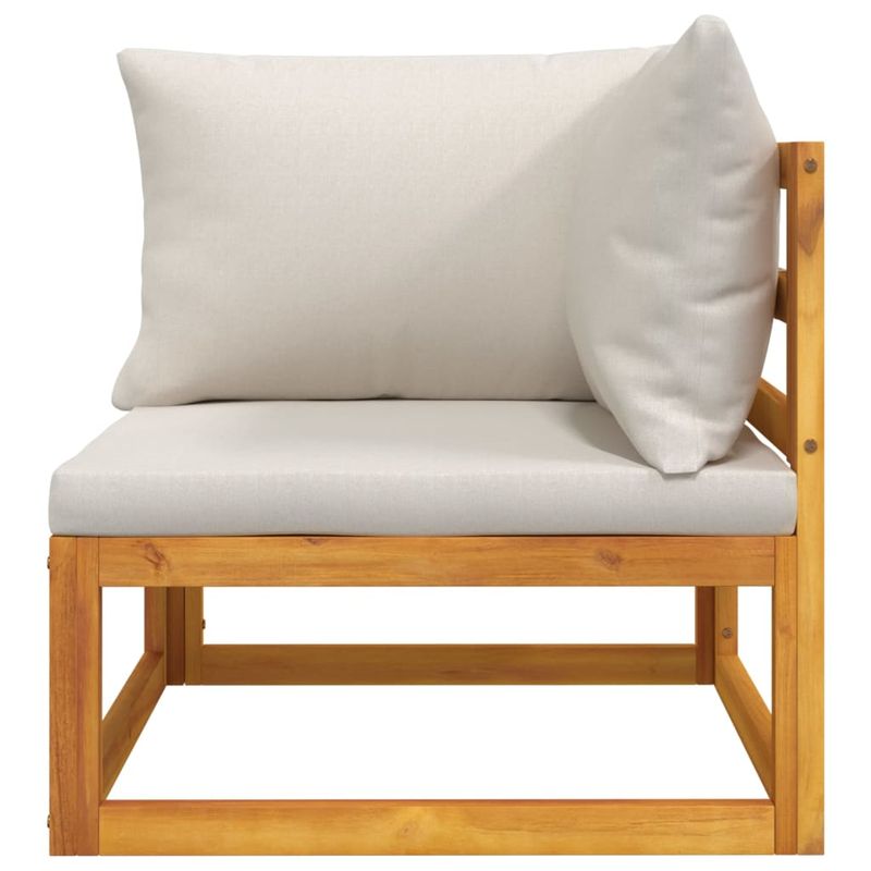 Casa si Gradina - Gradina si terasa - Mobilier exterior - Canapele si fotolii gradina - Canapele colt modulare, 2 piese, cu perne, lemn masiv de acacia, gri deschis, model colț + mijloc - Infinity.ro