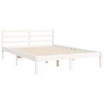 Casa si Gradina - Mobilier - Paturi si accesorii - Paturi - Cadru de pat cu tablie single mic, 140x190 cm, alb, lemn masiv - Infinity.ro