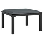 Casa si Gradina - Gradina si terasa - Mobilier exterior - Seturi mobila gradina - Set mobilier de gradina cu perne, 5 piese, negru/gri, poliratan, model colț + 2x mijloc + suport pentru picioare + masă - Infinity.ro