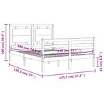 Casa si Gradina - Mobilier - Paturi si accesorii - Paturi - Cadru de pat cu tablie single mic, 140x190 cm, alb, lemn masiv - Infinity.ro