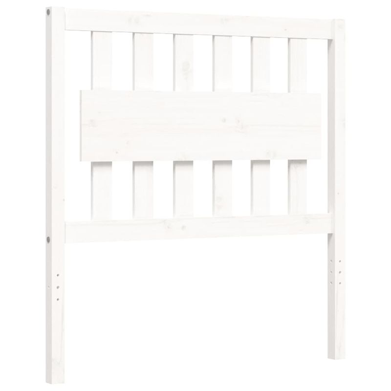 Casa si Gradina - Mobilier - Paturi si accesorii - Paturi - Cadru de pat cu tablie single mic, alb, lemn masiv - Infinity.ro