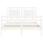 Casa si Gradina - Mobilier - Paturi si accesorii - Paturi - Cadru de pat cu tablie single mic, 140x190 cm, alb, lemn masiv - Infinity.ro