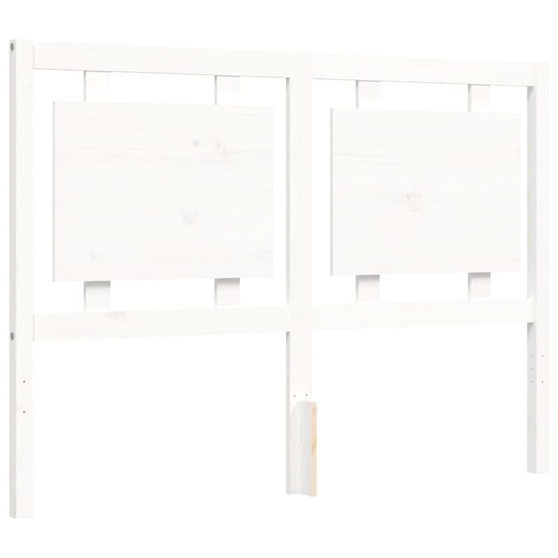 Casa si Gradina - Mobilier - Paturi si accesorii - Paturi - Cadru de pat cu tablie single mic, 140x190 cm, alb, lemn masiv - Infinity.ro
