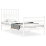 Casa si Gradina - Mobilier - Paturi si accesorii - Paturi - Cadru de pat cu tablie single mic, alb, lemn masiv - Infinity.ro