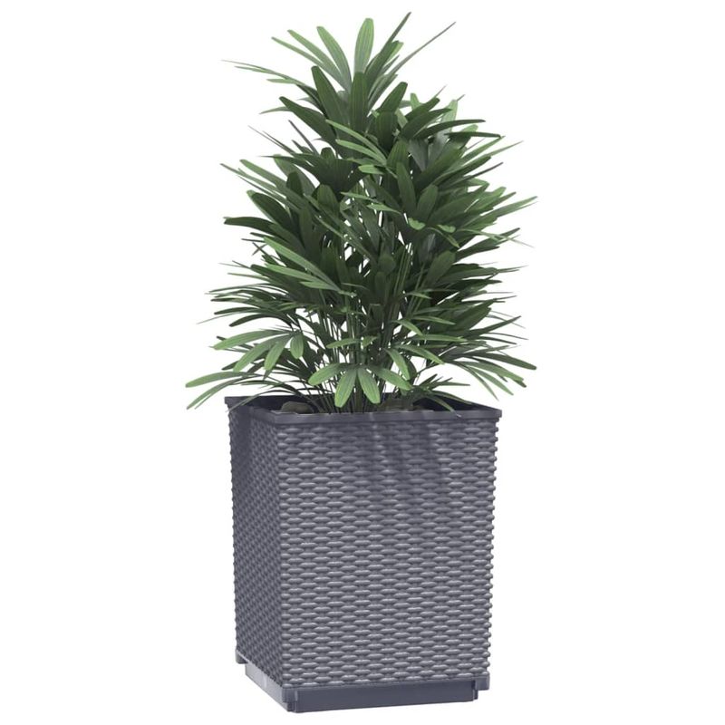 Casa si Gradina - Gradinarit si plante - Plante si ghivece - Ghivece si suporturi - Jardiniere, 2 buc., gri inchis, 30x30x37 cm, polipropilena - Infinity.ro