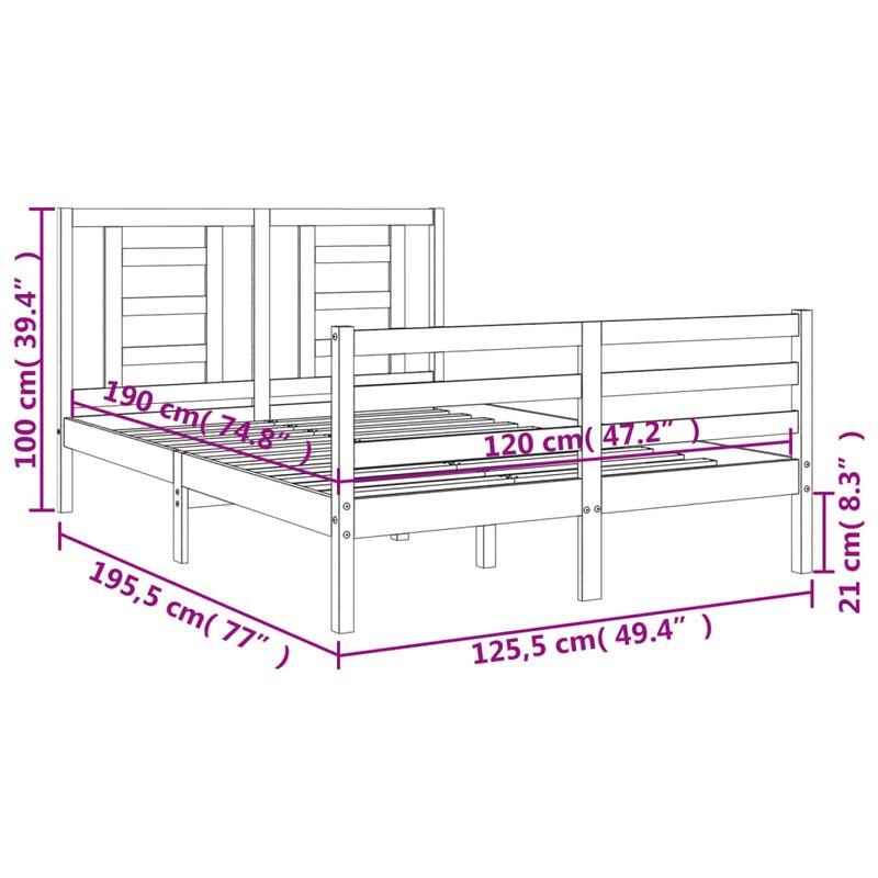 Casa si Gradina - Mobilier - Paturi si accesorii - Paturi - Cadru de pat cu tablie single mic, lemn masiv - Infinity.ro