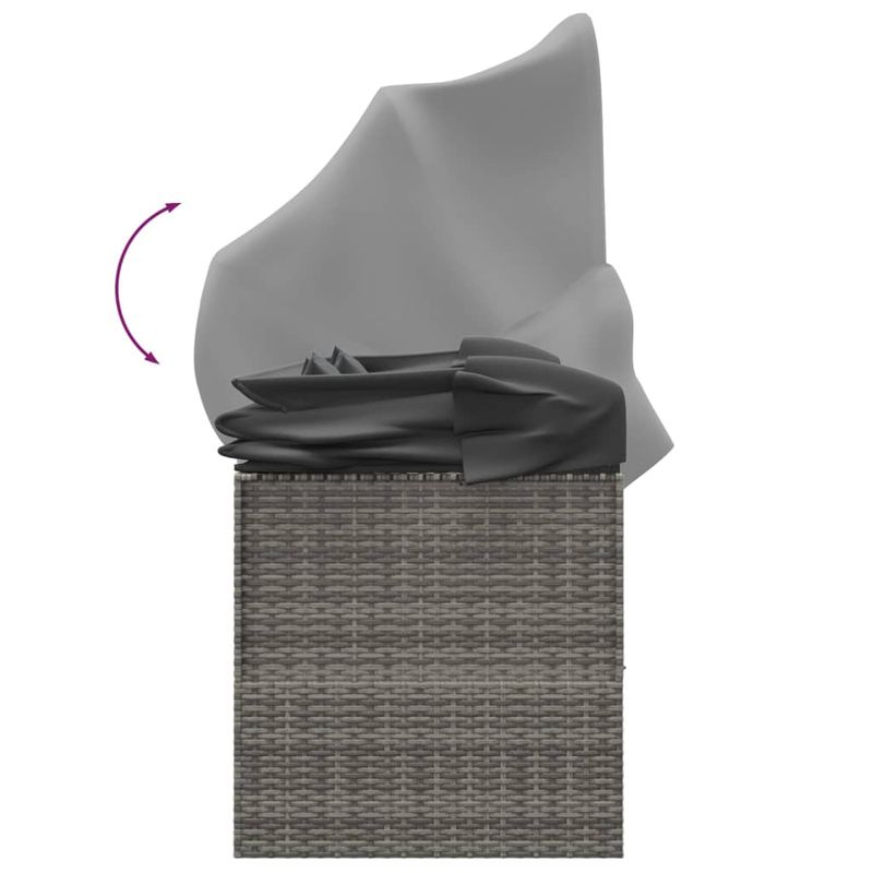 Casa si Gradina - Gradina si terasa - Mobilier exterior - Scaune si sezlonguri gradina - Pat sezlong de exterior cu acoperis si perne, gri, poliratan - Infinity.ro