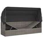 Casa si Gradina - Gradina si terasa - Mobilier exterior - Scaune si sezlonguri gradina - Pat sezlong de exterior cu acoperis si perne, gri, poliratan - Infinity.ro