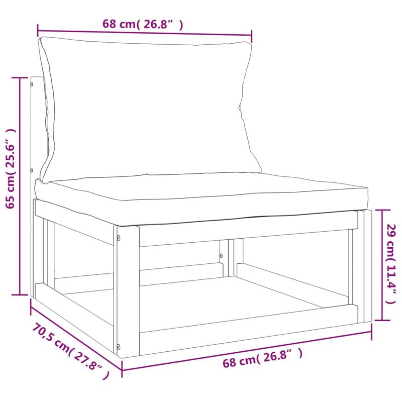 Casa si Gradina - Gradina si terasa - Mobilier exterior - Canapele si fotolii gradina - Canapele colt modulare, 2 piese, cu perne, lemn masiv de acacia, gri deschis, model colț + mijloc - Infinity.ro