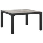 Casa si Gradina - Gradina si terasa - Mobilier exterior - Seturi mobila gradina - Set mobilier de gradina cu perne, 5 piese, negru/gri, poliratan, model colț + 2x mijloc + suport pentru picioare + masă - Infinity.ro