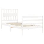 Casa si Gradina - Mobilier - Paturi si accesorii - Paturi - Cadru de pat cu tablie single mic, alb, lemn masiv - Infinity.ro