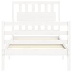 Casa si Gradina - Mobilier - Paturi si accesorii - Paturi - Cadru de pat cu tablie single mic, alb, lemn masiv - Infinity.ro