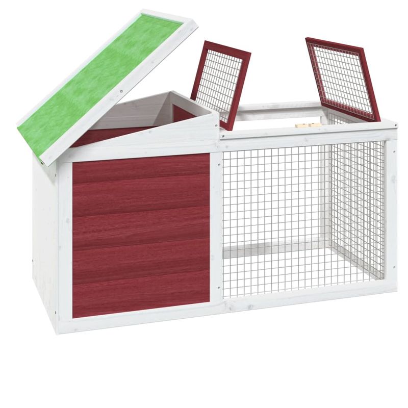 Petshop - Accesorii petshop - Culcusuri si custi - Custi interior si exterior - Cusca pentru iepuri cafeniu 100,5x54x55 cm lemn masiv de pin - Infinity.ro